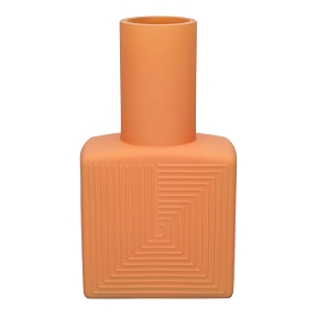Vase verre "judy" orange 13 x 7.5 ht 22.5 cm