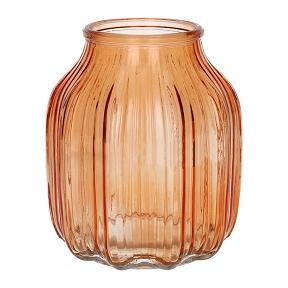 Vase verre "Suko" orange ø 13.8 ht 16 cm