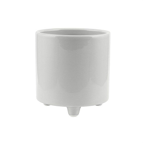 Cache pot céramique sur pied gris ø 6 ht 6 cm