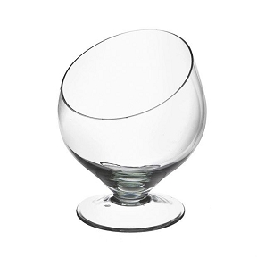 Coupe verre sur pied oblique ø 10 ht 15.5 cm