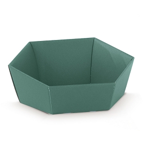 Coupe carton hexagonale verte 205 x 170 ht 70mm