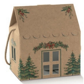 Boite maison carton avana noël 200 x 140 x ht 140 mm