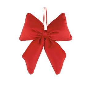 Noeud velours à suspendre rouge 12 x 15 cm