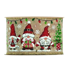 Ruban noël fantaisie père noël 63 mm x 10 m