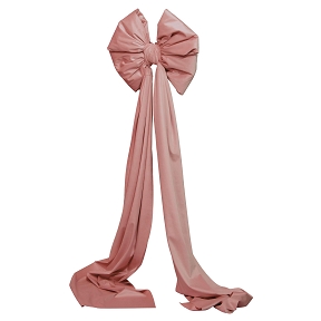 Noeud velours à suspendre rose 48 x 180 cm