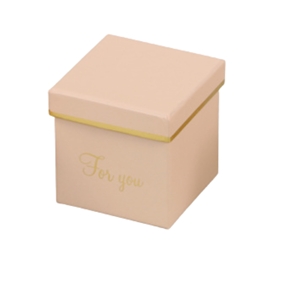 Boite carton carré beige "for you"  8 x 8 cm