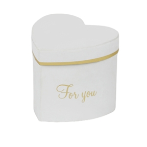 Set 3 boites carton coeur blanc "for you" 9.5 x ht 8.5 cm