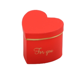 Set 3 boites carton cœur rouge "for you" ø 9.5 ht 8.5 cm