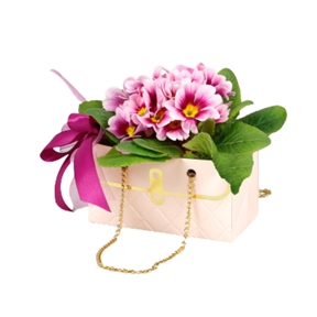 Sac rose avec chaine dorée