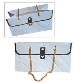 Sac blanc avec chaine dorée
