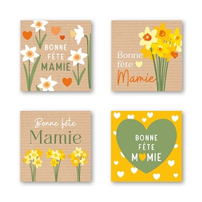 Etiquettes jeso quatro carré "bonne fete mamie"