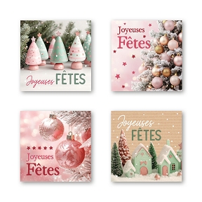 Etiquettes jeso quatro carré "joyeuses fêtes"