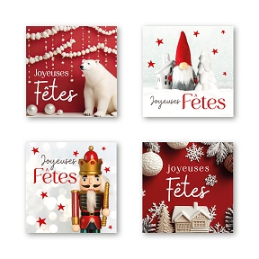 Etiquettes jeso quatro carré "joyeuses fêtes"