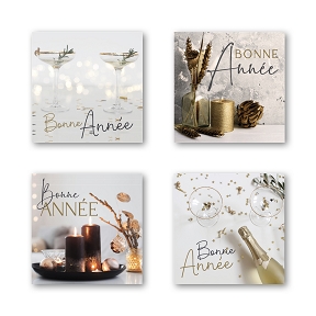 Etiquettes jeso quatro carré "bonne année"