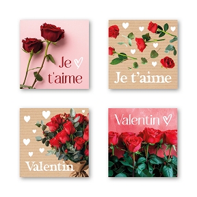 Etiquettes jeso quatro carré "valentin"