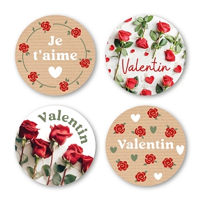 Etiquettes jeso quatro ronde "valentin"