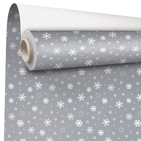 Bobine kraft imprimée flocon blanc 0.70 x 50m