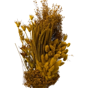 Bouquet fleurs séchées assorties moutarde 250grs
