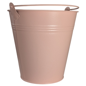 Seau métal rose pâle mat ø13 ht 12.5cm