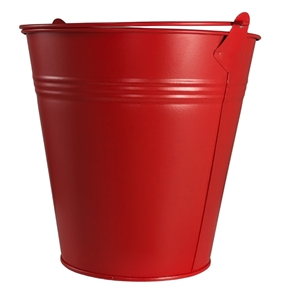Seau métal rouge mat ø17 ht 14 cm