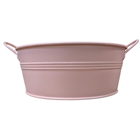 Coupe métal + anses rose pastel mat ø20 ht 7.5cm