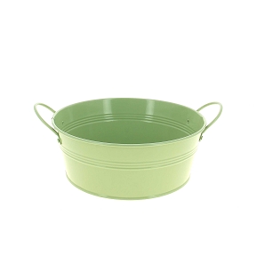 Coupe métal + anses vert pastel mat ø20 ht 7.5cm