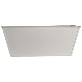 Jardinière métal blanc mat 20 x 10.5 ht 8cm