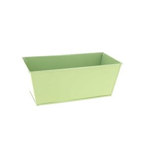 Jardinière métal vert pastel mat 20 x 10.5 ht 8cm