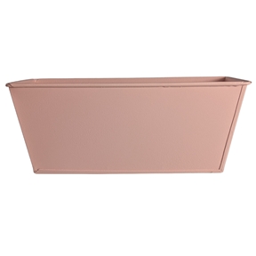 Jardinière métal rose pastel mat 20 x 10.5 ht 8cm