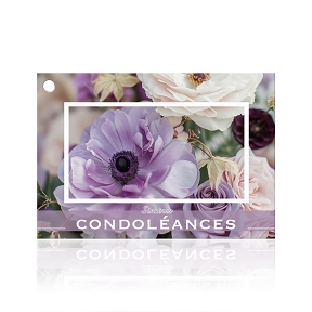 Cartes jeso brillant "sincères condoléances