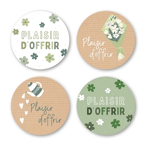 Etiquettes jeso quatro rondo "plaisir d'offrir"