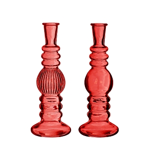 1 x Bougeoir/vase verre florence rose ø8.5 ht 23cm