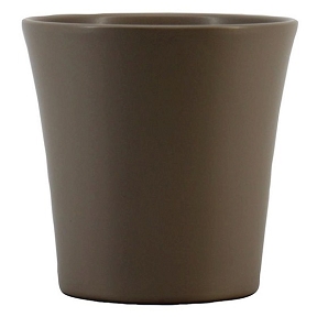 Cache-pot céramique taupe mat ø13.5 ht 13.3cm