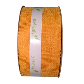 Ruban jute orange 75mm x 20m