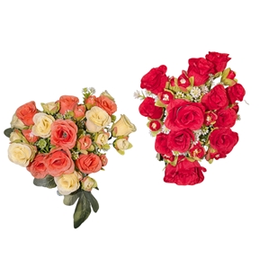 1 x Piquet rose bouton ht 37cm