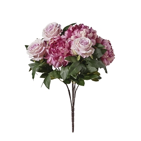 Piquet rose pivoine ht 53cm crème violet