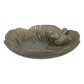 Bain à oiseau céramique vert ø26 ht 7cm