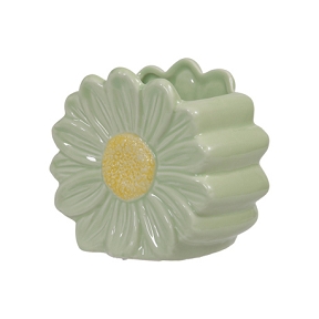 Vase fleur céramique daisy vert 11 x 7.5 x 10cm