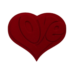 Coeur velours "love" rouge à suspendre 25cm