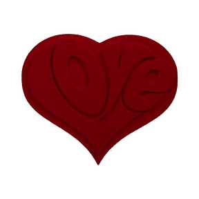 Coeur velours "love" rouge à suspendre 30cm