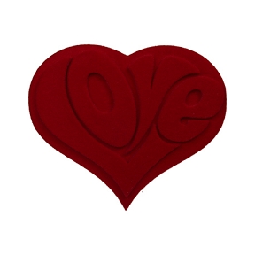 Coeur velours "love" rouge à suspendre 40cm