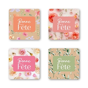 Etiquettes jeso quatro carre "bonne fête" (x500)