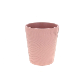 Cache-pot céramique rose ø14 ht 16cm