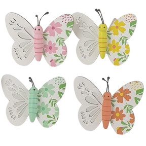 Pique papillon fleuri x12 ass