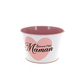 Coupe métal coeur "bonne fête maman" ø15.5 ht 10cm