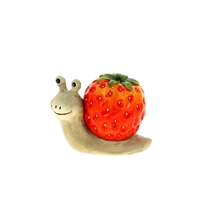 Escargot céramique fraise 12 x 8 ht 9.5cm