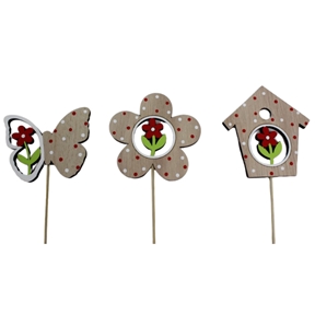 Pique fleurs rouges x24 ass