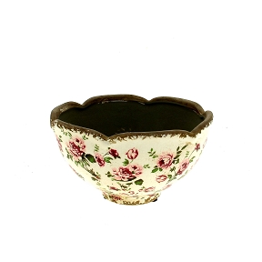 Coupe céramique pivoine rose ø20.5 ht 12cm