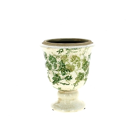 Medicis céramique fleurs verte ø14 ht 17cm