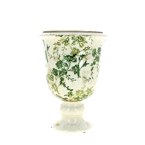 Medicis céramique fleurs verte ø20 ht 28.5cm